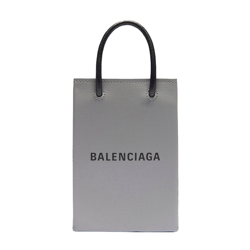 商品第2个颜色灰色, Balenciaga | Balenciaga/巴黎世家 秋冬新款 白色纹理小牛皮购物袋手机包斜挎手提包 