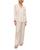 颜色: Serene Stripe/Navy, Eberjey | Inez Printed Washable Silk Long Pajama Set