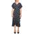 商品Max Studio | Max Studio Womens Floral Hi-Low Wrap Dress颜色Dark Navy Tulip