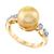 商品第1个颜色Golden, Macy's | Cultured Tahitian Pearl (10mm) & Diamond (1/10 ct. t.w.) Ring in 14k White Gold (Also in Cultured Freshwater Pearl & Cultured Golden South Sea Pearl)