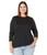 Madewell | Plus Fine Ribbed Crewneck Long-Sleeve Tee, 颜色True Black