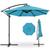 颜色: sky blue, Best Choice Products | 10ft Offset Hanging Outdoor Market Patio Umbrella w/ Easy Tilt Adjustment