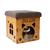 商品第3个颜色light wood, Pet Life | Pet Life  'Kitty Kallapse' Collapsible Folding Kitty Cat House Tree Bed Ottoman Bench Furniture