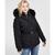 商品Michael Kors | Women's Plus Size Faux-Fur-Trim Hooded Puffer Coat, Created for Macy's颜色Black