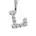 颜色: INITIAL L, Meira T | 14K White Gold Diamond Intial Single Stud Earring