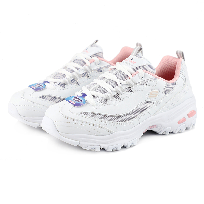 商品SKECHERS | 熊猫鞋 D'LITES 1.0女士运动休闲鞋 老爹鞋颜色66666214-WGYP/白灰粉