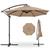 颜色: tan, Best Choice Products | 10ft Offset Hanging Outdoor Market Patio Umbrella w/ Easy Tilt Adjustment