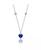 颜色: Blue, GiGiGirl | Gigi Girl Teens Sterling Silver White Gold Plated and Colored Cubic Zirconia Heart Necklace