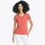 商品Nautica | Nautica Womens Striped V-Neck T-Shirt颜色rose coral