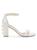 color WHITE, Stuart Weitzman | Women's Nearly Nude Leather Block-Heel Sandals