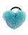 颜色: blue, Gorski | Hair Elastic With Heart Shaped Mink Fur Pompom