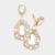 颜色: clear, gold, FASHNZFAB | Floral Crystal Teardrop Clip On Evening Earrings