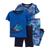 商品Carter's | Little Boys 4-Piece Snug Fit T-shirt, Shorts and Pajama Set颜色Gator