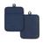 颜色: Ink Blue, KitchenAid | Ribbed Soft Silicone Pot Holder 2-Pack Set, 7" x 9"