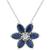 商品第2个颜色Sapphire, Macy's | Ruby (1-1/5 ct. t.w.) & White Topaz (1/6 ct. t.w.) Flower 18" Pendant Necklace in 14k Gold-Plated Sterling Silver (Also in Emerald)