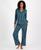 颜色: Dark Green, INC International | Women's 2-Pc. Piped-Trim Satin Pajamas Set, Created for Macy's