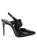 商品Karl Lagerfeld Paris | Logo Leather Slingback Pumps颜色BLACK