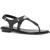 商品Michael Kors | MICHAEL Michael Kors Women's Leather Two Tone MK Plate T-Strap Thong Sandals颜色Black