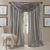 颜色: Sterling, Elrene Home Fashions | Athena 52" x 84" Crinkled Curtain Panels, Pair with Scarf Valance