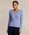 颜色: New Litchfield Blue, Ralph Lauren | Women's Cable-Knit Cotton V-Neck Sweater