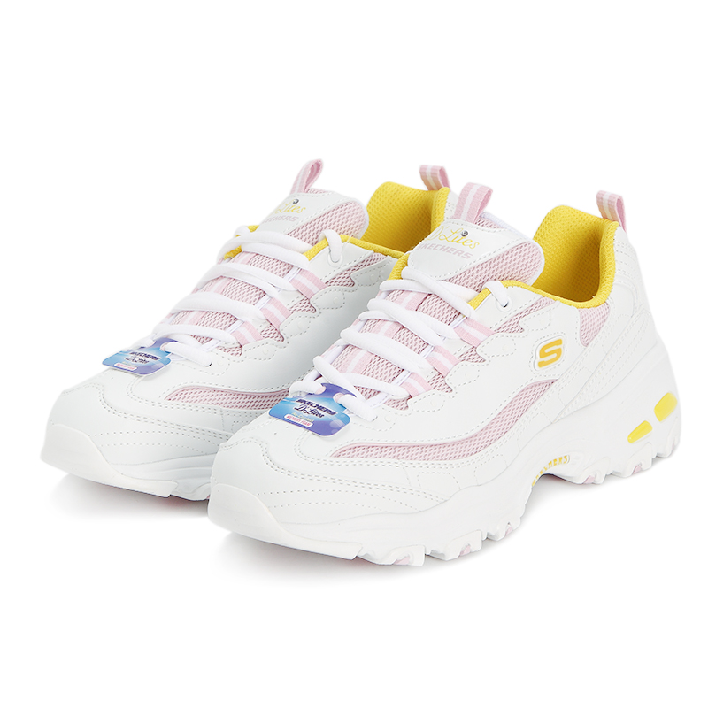 商品SKECHERS | 熊猫鞋 D'LITES 1.0女士运动休闲鞋 老爹鞋颜色66666214-WLPK/白粉