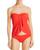 商品Vince Camuto | Draped Bandeau Tankini Top颜色Poppy