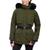 商品Michael Kors | Women's Belted Hooded Faux-Fur-Trim Puffer Coat颜色Olive