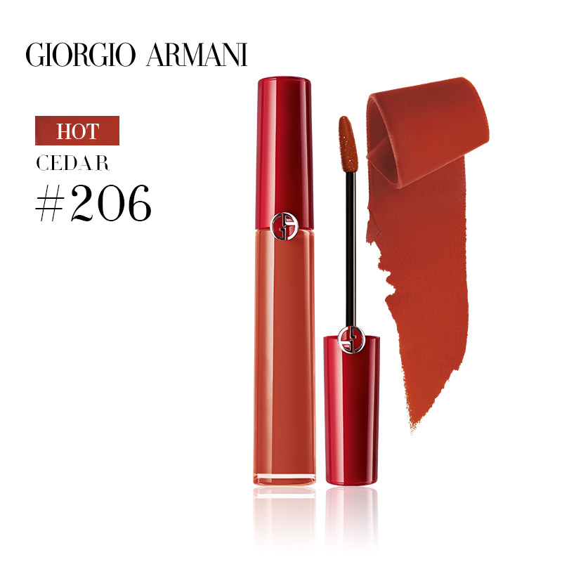 商品第4个颜色#206, Giorgio Armani | 阿玛尼红管唇釉丝绒哑光口红裸色系滋润烂番茄405