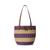 Ralph Lauren | Striped Straw Medium Hartley Tote Bag, 颜色Natural/Purple Jasper Multi/Lauren Tan