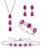 颜色: Ruby, Macy's | 5-Pc. Set Amethyst (4-5/8 ct. t.w.) & Lab-Grown White Sapphire (3/4 ct. t.w.) Ring, Pendant Necklace, Bracelet, & Stud Earrings in Sterling Silver (Also in Additional Gemstones)