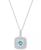 颜色: Aquamarine, Macy's | Amethyst (1-1/5 ct. t.w.) & Lab-Grown White Sapphire (1/3 ct. t.w.) Square Halo Birthstone Pendant Necklace in Sterling Silver, 16" + 2" extender (Also in Additional Birthstones)