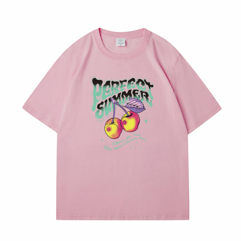 颜色: A-60粉色, EUHERTZ | 印花纯棉短袖男美式高街嘻哈滑板潮流宽松T恤潮