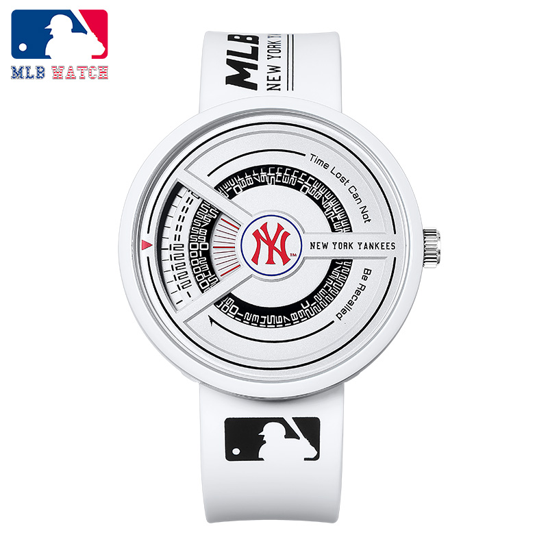 商品MLB | MLB 美职棒NewYork系列街头潮酷个性指针手表 运动潮流防水石英女表 欧美表 NY607颜色白色