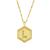 color L, Essentials | Gold Plate Diamond Cut Initial Pendant Necklace, 16" + 2" extender