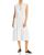 color Optic White, Vince | Gathered Waist Split Neck Dress
