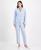 颜色: White/Pale Blue, Le Suit | Women's Seersucker Two-Button Notch-Collar & Mid-Rise Slim Pants Set, Regular & Petite