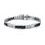 颜色: onyx black, Genevive | Sterling Silver White Gold Plated with Colored Cubic Zirconia 5x5 Accent Bracelet