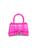 color LIPSTICK PINK, Balenciaga | XS Hourglass Croc-Embossed Leather Top Handle Bag