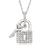 颜色: 18 in, Ross-Simons | Ross-Simons Diamond-Accented Lock and Heart Key Pendant Necklace in 14kt White Gold