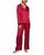 颜色: Stained Glass Holly Red/Bordeaux, Eberjey | Inez Printed Washable Silk Long Pajama Set
