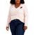商品Tommy Hilfiger | Tommy Hilfiger Womens Plus Knit Logo V-Neck Sweater颜色Pink