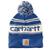 Carhartt | Carhartt Men's Knit Pom-Pom Cuffed Logo Beanie, 颜色Glass Blue