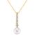 颜色: Gold, Honora | Cultured Freshwater Pearl 7-7.5mm and Diamond 1/5 ct. tw. Pendant 18" Necklace in 14k White Gold (Also Available in 14k Yellow or 14k Rose Gold)