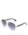 商品Kate Spade | Averie Polarized Brow Bar Aviator Sunglasses, 58mm颜色Silver/Blue Polarized Gradient