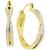 color Gold, Essentials | Crystal Small Crossover Hoop Earrings, 0.95" in Silver Plate or Gold Plate