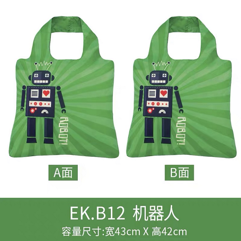color 好莱坞明星同款）EK.B12 机器人, EnviroSax | 【国内直发】EnviroSax童趣涂鸦春卷包 购物袋环保袋手提包可折叠专为大童和宝妈设计的环保袋 横向中号