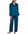 颜色: Teal, Miss Elaine | Petite 2-Pc. Notched-Collar Pajamas Set