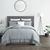 颜色: Grey, Chic Home Design | Kensley 9 Piece Comforter Set Washed Crinkle Ruffled Flange Border Design Bed In A Bag KING