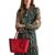 Ralph Lauren | Women's Clare Cross Hatch Leather Top-Zip Slim Tote, 颜色Rl 2000 Red