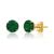 颜色: created emerald, MaxColor | 14k Yellow Gold 6MM Round Stud Gemstone Earrings